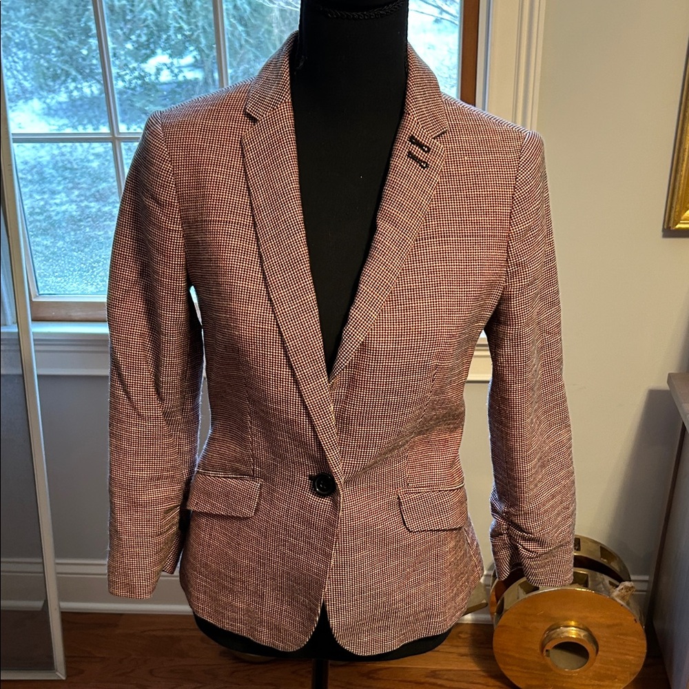 The Limited Women’s Blazer - Orange, White and Black Pattern